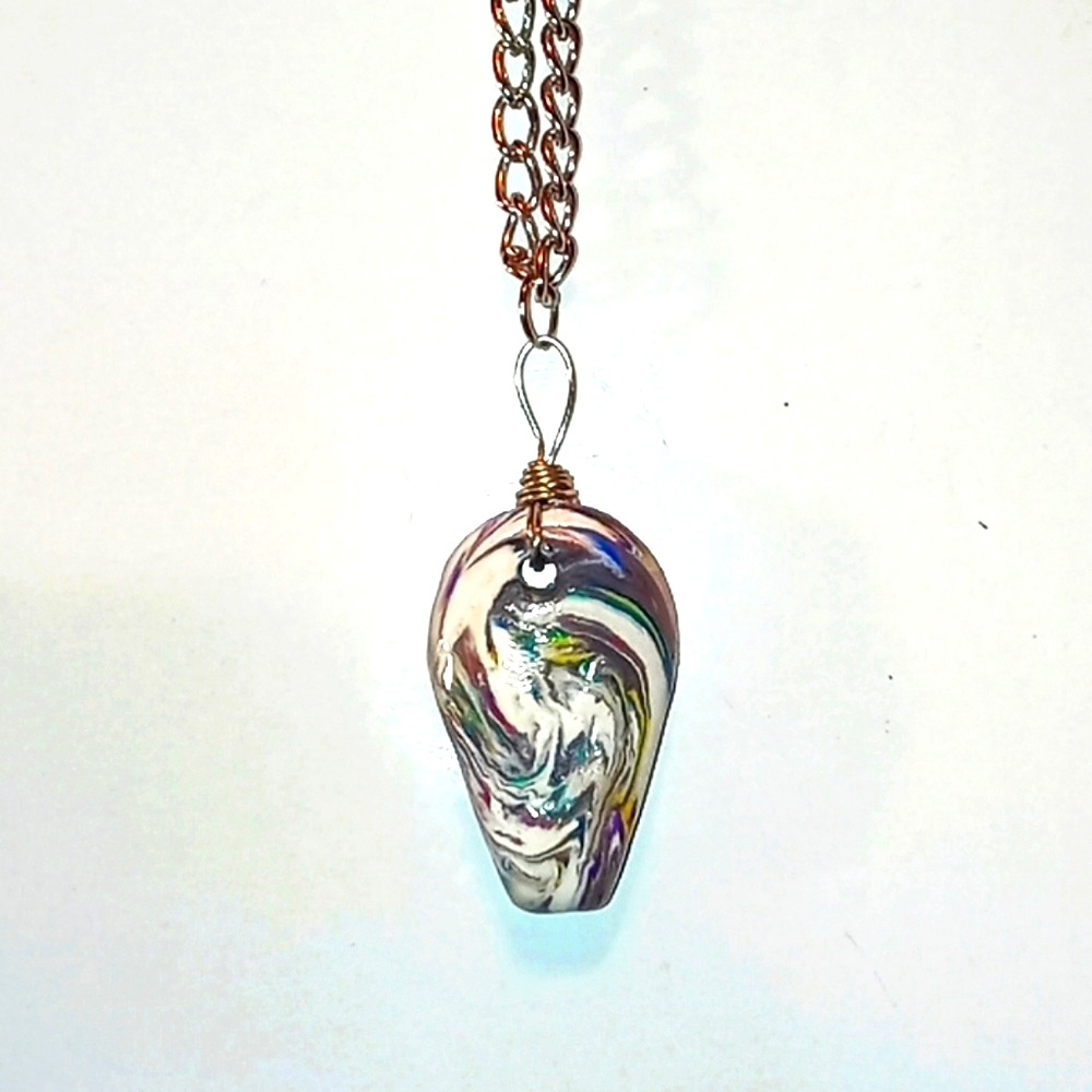 Clay Pendant-Purple Storm-Pendant Necklace 01
